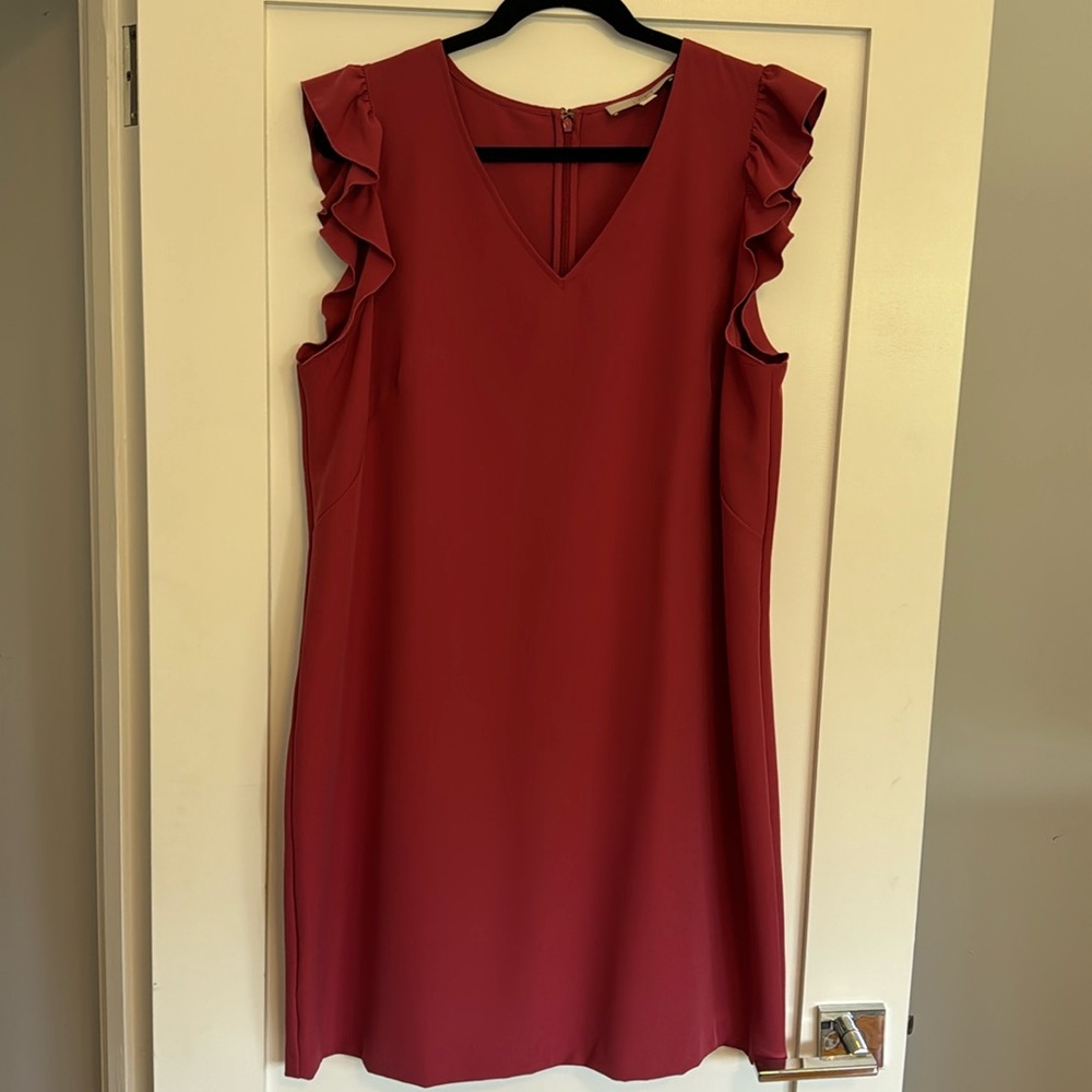 LOFT Dress Size 18 sleeveless with ruffle detail